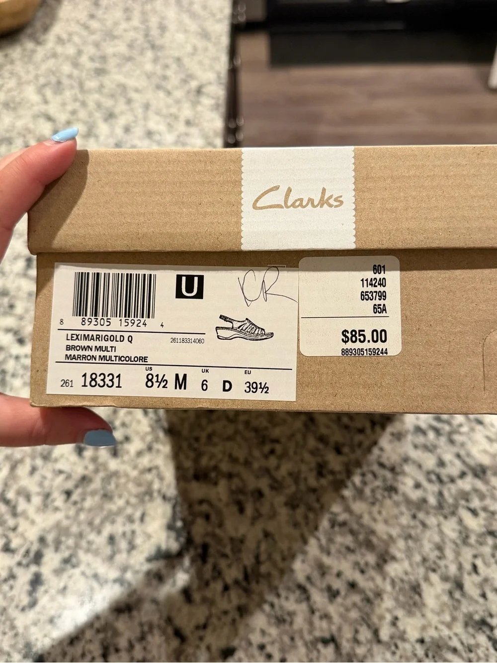 Clarks Two-Tone Brown Leather Sandals